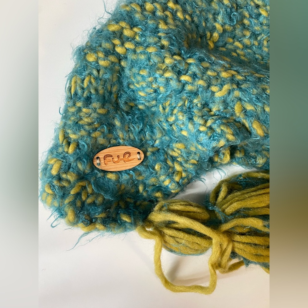 FUR Blue and Yellow Knit Hat